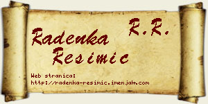 Radenka Resimić vizit kartica